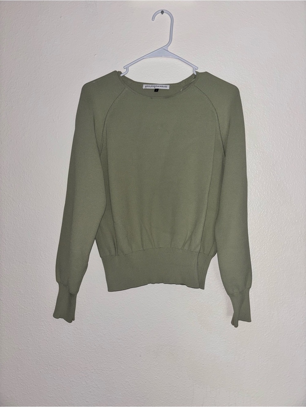 Adolfo Dominguez sage green knit top